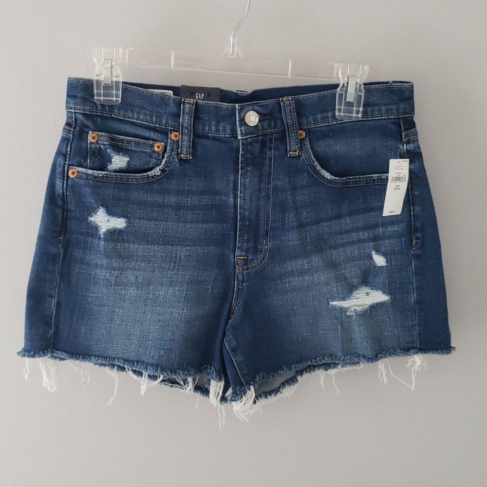 NWT GAP High Rise Dark Wash Denim Jean Short sz 28
